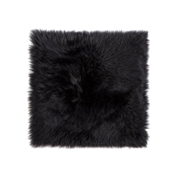 Natural Home Decor New Zealand Sheepskin Chair Pad | 1-Piece | Black | 17"x17" - Picture 1 of 5